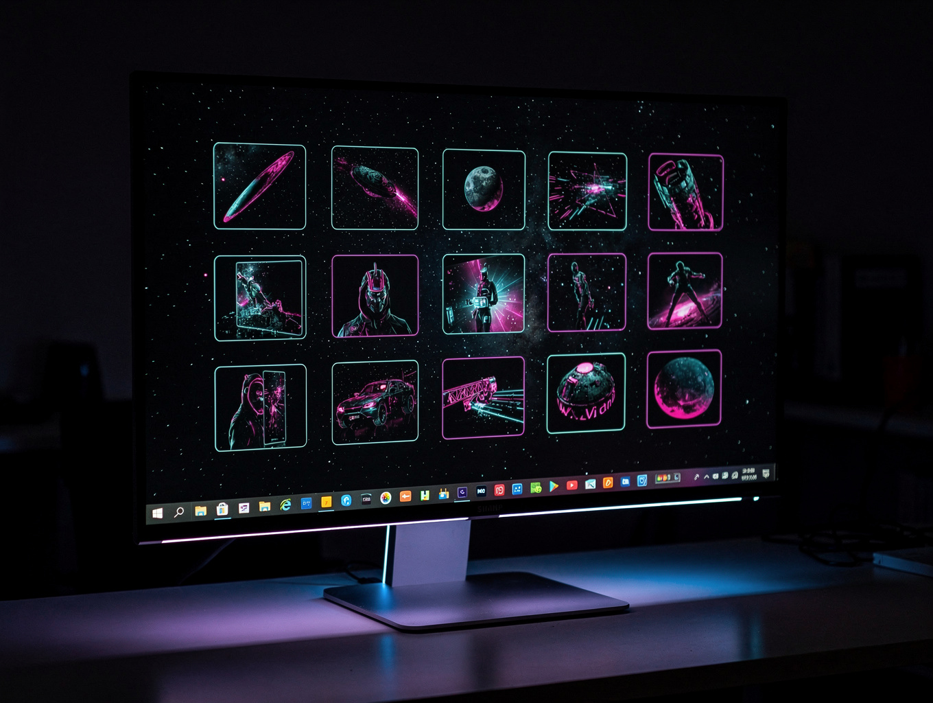 Digital interface showing landscape photography files