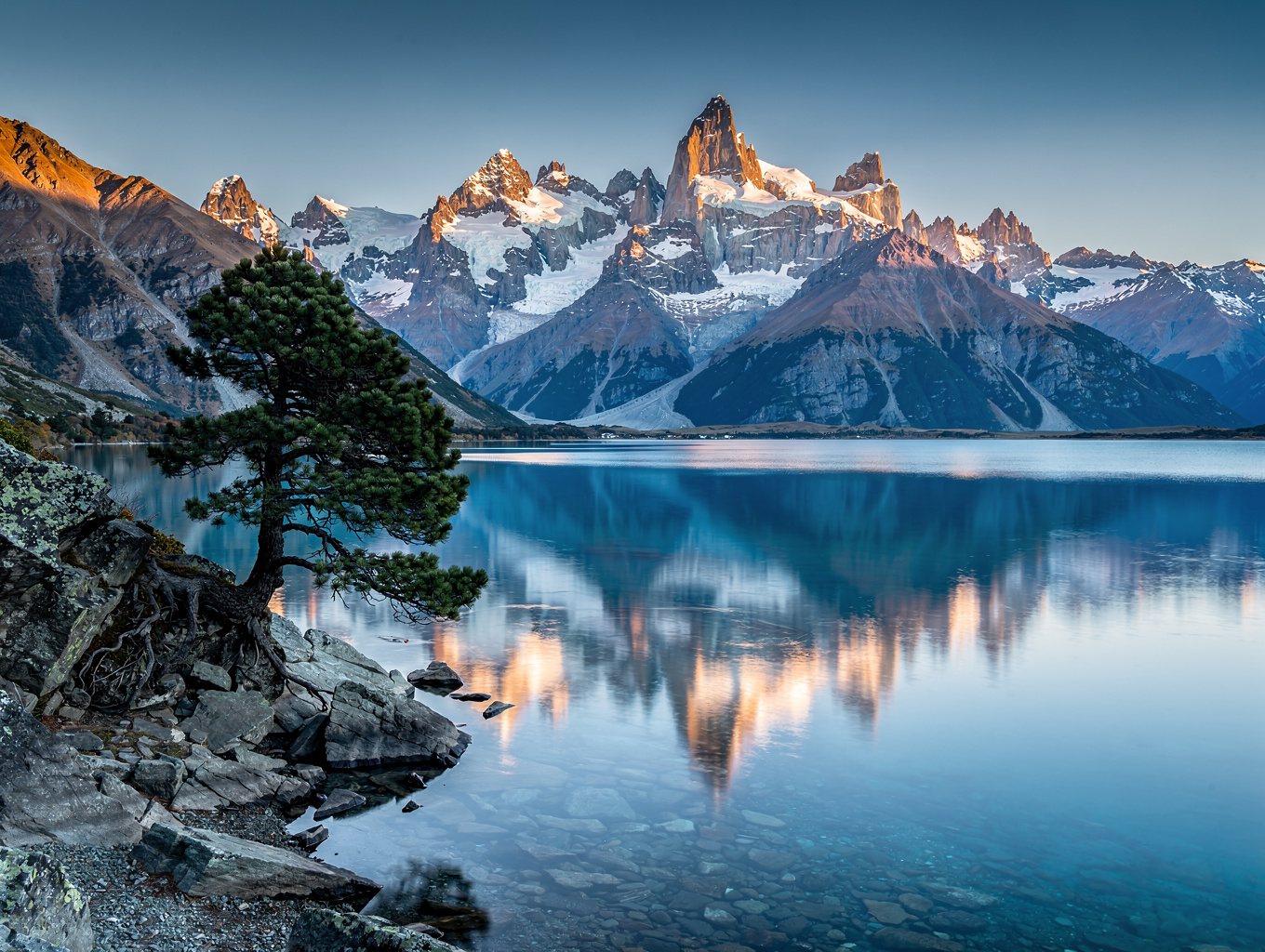 Jagged alpine ridges and morning mist in the Southern Alps of New Zealand